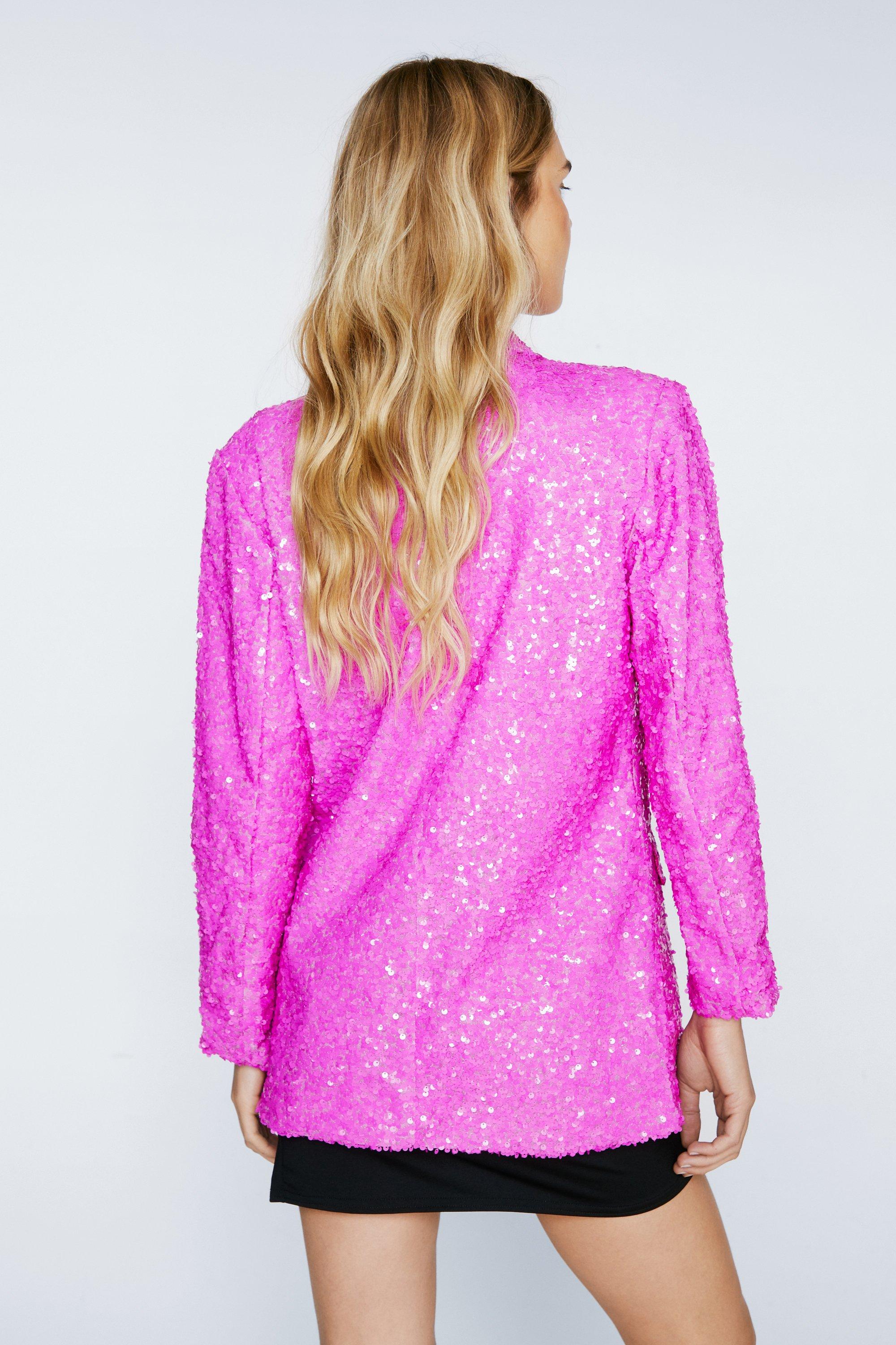 Pink sequin clearance blazer